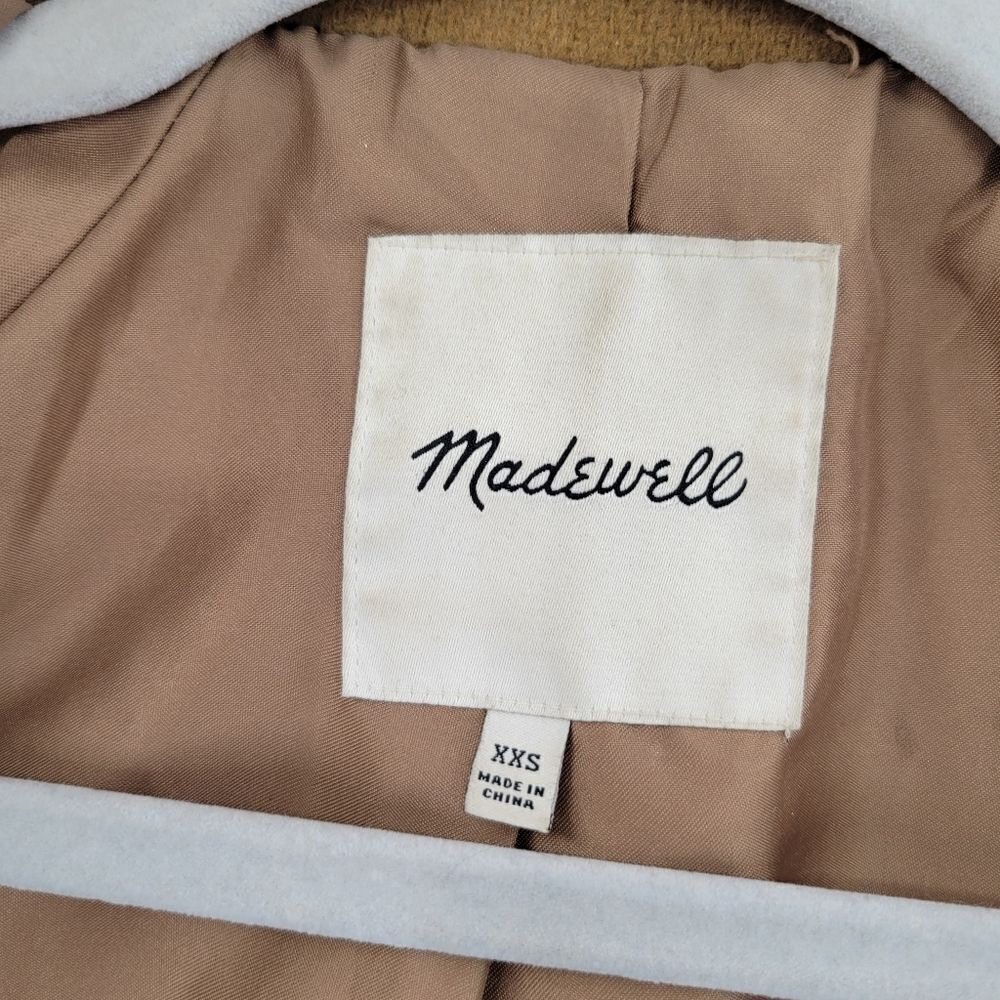 Madewell Womens Brown Estate Cacoon Wool Long Sleeve Zip Up Coat XXS - Picture 7 of 13